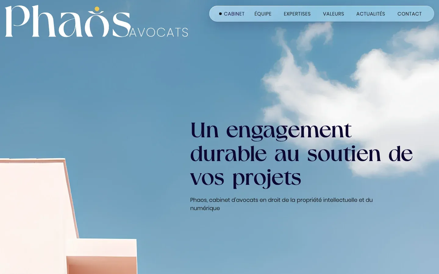 Page d’accueil de Phaos Avocats