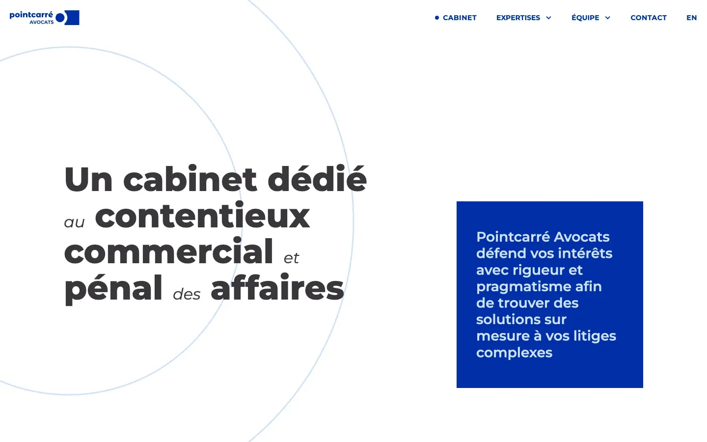 Page d’accueil de Pointcarré Avocats